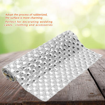 

Greensen 1Pcs DIY White Plastic Rhinestone Ribbon Diamond Mesh Net Drill Clothes Decoration Accessories