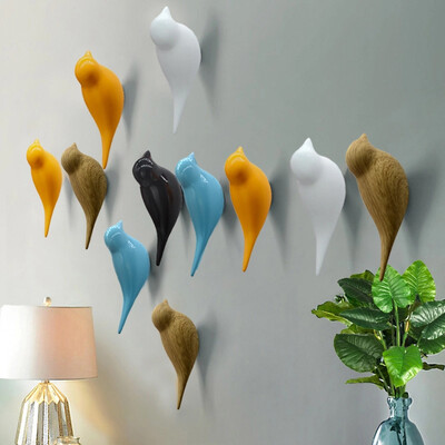 

Mercure guest wooden hook small Nordic decorative bird hook yellow coat jewelry bag key wall frame hook