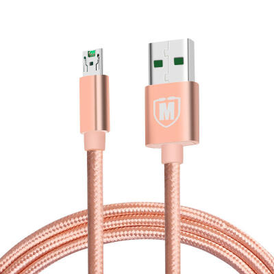 

5A Current Micro USB Cable Metal Shell Nylon Braided Charger Cord For OPPO R11-2m