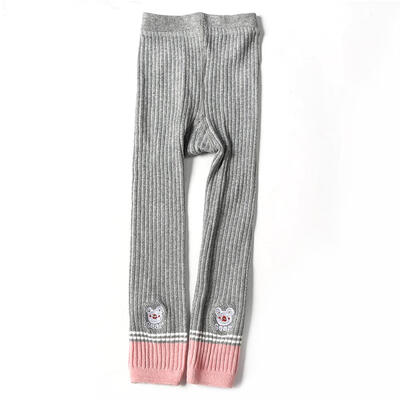 

Cartoon Bear Print Leggings Kid Girls Autumn Knitted Baby Cotton Long Pants