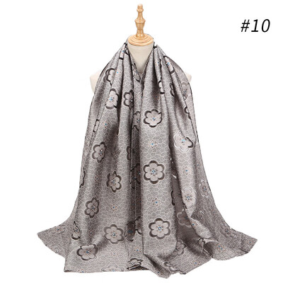 

Cut flower scarf new flower gold silk scarf soft organza fashion headscarf travel sunscreen shawl