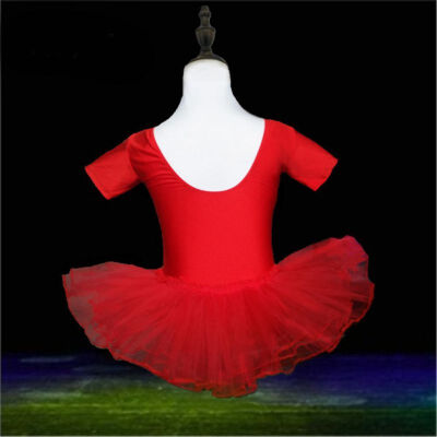 

Childrens Dance Ballet Dress Short-Sleeved One-Piece Practice Show Clothes Small Swan Dancewear