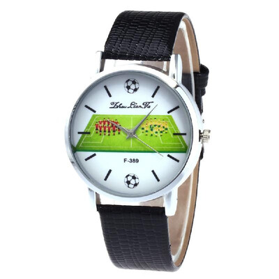 

F-389 Fashion Watches Quartz Luxury Leather Wrist Watch British Style with Football Player Pattern for FIFA World Cup