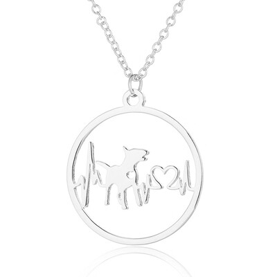 

Fashion Jewelry 1PC Popular Creative Paw Heartbeat Cartoon Dog Pendant Necklace Trendy For Women