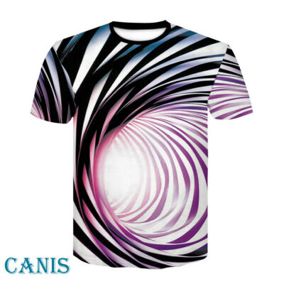 

3D Optical illusion T-Shirt Swirl Print Men Women Short Sleeve Tee Tops Summer