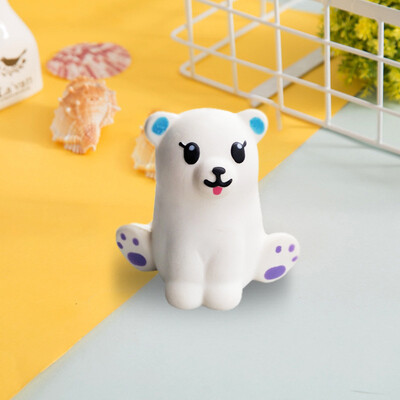

Gotoamei Mini Adorable White Bear Super Slow Rising Kids Fun Toy Stress Reliever Toy Gift