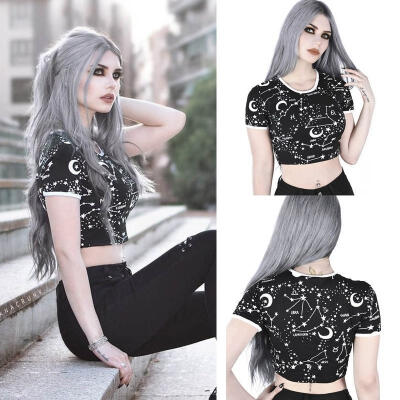 

Women Summer Casual O-Neck Short Sleeve Blouse T-Shirt Tank Tops Crop Tops Tee