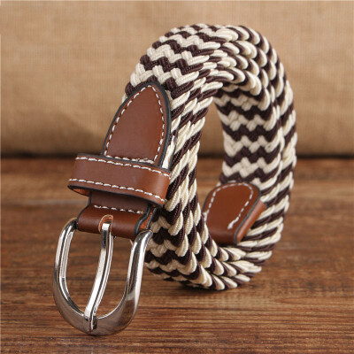 

Fashion Unisex belt high quality Elastic tension canvas Alloy pin buckle Men&Women belt solid color casual cowboy Men belt