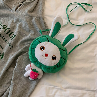 

Tailored Female Cute Fruit Plush Backpack Toy Rabbit Doll Messenger Bag Shoulder Bag