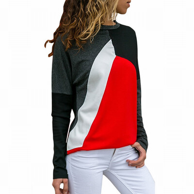 

Round collar long sleeve bottoming womens T-shirt pullover sweatshirt