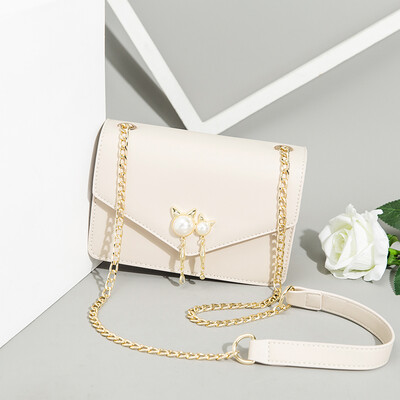 

French Minority Girls 2009 Fashion Senior Single Shoulder Bag Texture Ocean Chain Slant Square Bag