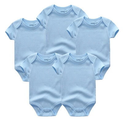 

5Pcslot Babywear Unisex Baby Girls Clothes Bodysuits Short Sleeve Solid Baby Boys Clothes Rompers Cotton For Babies Newborn 0-12M