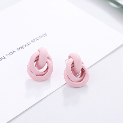 

Flashbuy Metal Twist Stud Earrings For Women Geometric Gold Jewelry Alloy Earrings Multicolour Girls Fashion Wedding Accessories