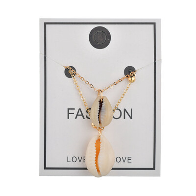 

Bohemian Gold Color White Starfish Conch Shell Pendant Necklace For Women Ocean Beach Choker Necklaces Summer Fashion Jewelry