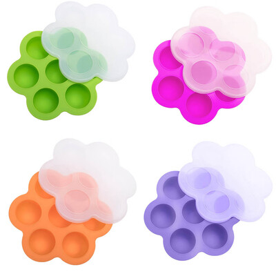

7 Holes Multifunctional Silicone Egg Bites Molds Reusable Storage Container Children Food Tray