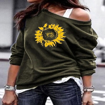 

Solid Sunflower Printed Long Sleeves Top