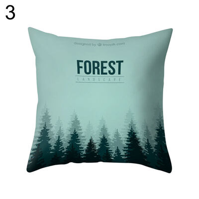 

Forest Leaf Print Pillow Case Waist Throw Cushion Cover Car Office Home Decor