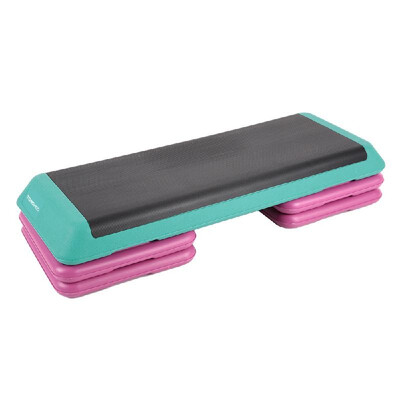 

TOMSHOO Adjustable Aerobic Platform Stepper with Risers Step Aerobics Trainer Home Gym Fitness Workout System