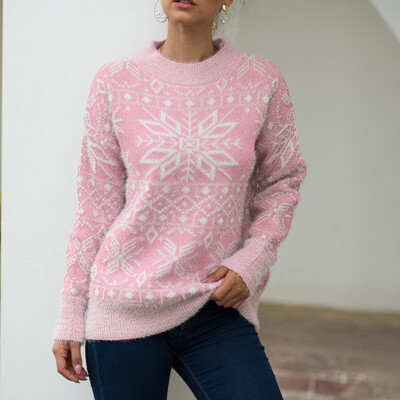 

Tailored Women Christmas Sweater Long Sleeve O-Neck Christmas Tree knitting Sweater Tops