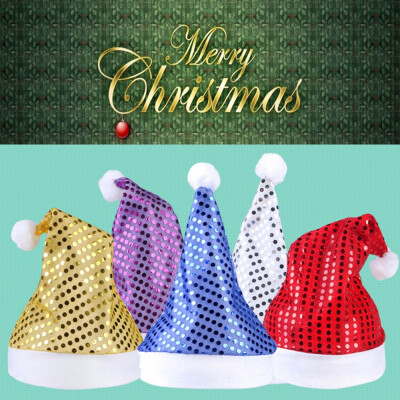 

Tailored 5PC Christmas Holiday Stars Print Xmas Cap For Santa Claus Gifts Nonwoven Cap