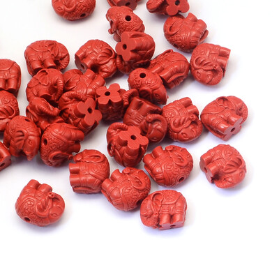 

Elephant Cinnabar Beads FireBrick 12x1415x85mm Hole 2mm