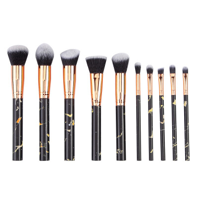 

Toponeto 10pc Marble Powder Blush Eyeshadow Face Foundation Eyebrow Cosmetics Brush Kit