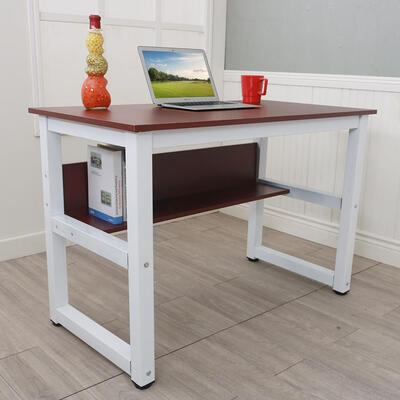 

Office Computer Desk with Bookshelf Portable Laptop Table Workstation Study Manager