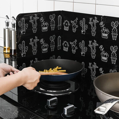 

Gobestart Home Kitchen Stove Foil Plate Prevent Oil Splash Cooking Hot Baffle Kitchen Tool