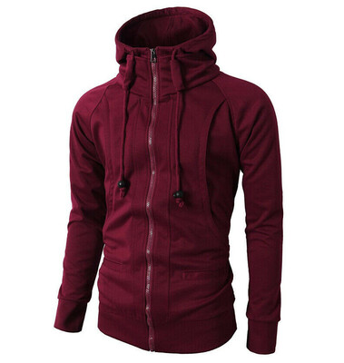 

SUNSIOM New Plain Mens Hoodie American Fleece Zip Up Jacket Sweatshirt Hooded Top -XXXL