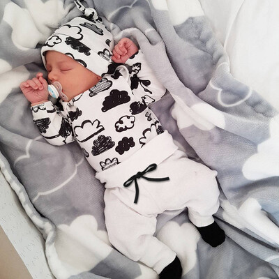 

Newborn Infant Baby Girl Boy Cloud Print T Shirt TopsPants Outfits Clothes Set