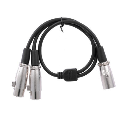 

XLR Cable 1 Male to 2 Female Cannon Cable Microphone Audio Cable for Amplifier&Sound Console 50cm Black