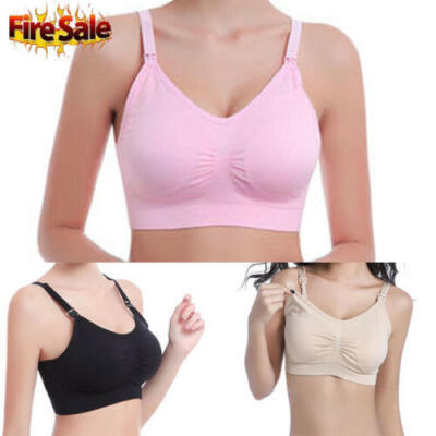 

Women Nursing Maternity Bra Push Up Breastfeeding Bralette Wire Free Push Up New