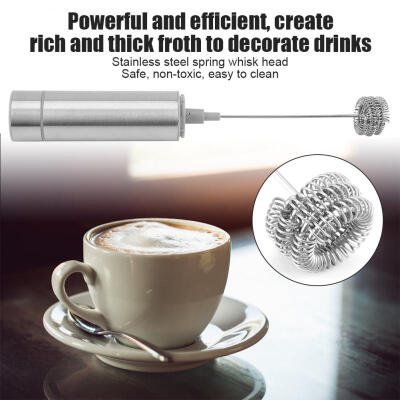 

Greensen Battery Operated Stainless Steel Handheld Electric 3-spring Whisk Head Milk Frother Foam Maker