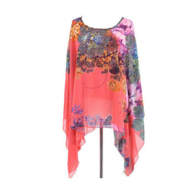 

Womens Floral Print Tops Blouse Ladies Casual Long Sleeve T-Shirt Chiffon Button
