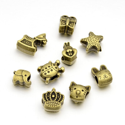 

Mixed Shape Tibetan Style Alloy Large Hole European Large Hole Beads Antique Bronze 816x814x710mm