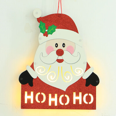

Tailored Christmas Tree Hanging Ornaments LED Wooden Santa Claus House Hotel Bar Decor