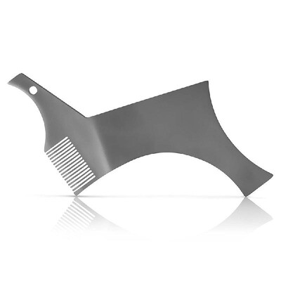 

Beard Shaper Stencil Stainless Steel Beard Shaping Guide & Styling Tool for Perfect Line up & Edging Works with Beard Trimmer or R
