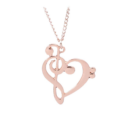 

Fashion Necklace Note Gold Shaped Products Musical Pendant Special New Heart Simple