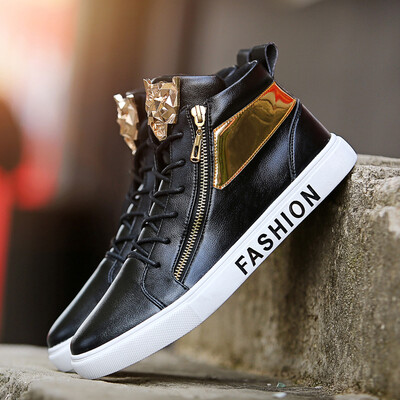 

White high-top shoes hip hop casual shoes wild white shoes Korean version of the trend increase male shoes summer tide shoes