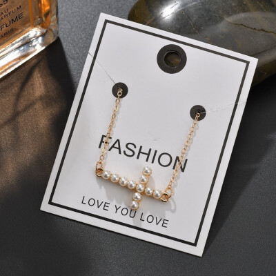 

Alloy Necklace Hollow Heart Pendant Pearl Gold Necklace Female Fashion Jewelry Sweet Temperament Wedding Party Girl Jewelry