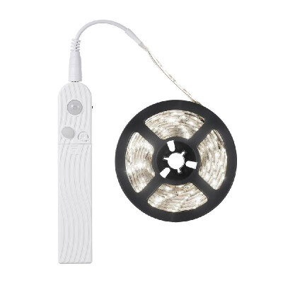 

DC5-6V 23W 3 Meters 180 LED Strip Light Cabinet Lamp AAA Battery Powered Operated USB Charging Port Design PIR Motion Sensor Huma