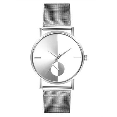 

Fashion Men Quartz Watch Luxury Two Eyes 4 Pins Mesh Strap Alloy Watches