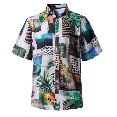 

Toponeto Spring&Summer Fashion Couple Personal Printed Short-sleeved Beach Tops