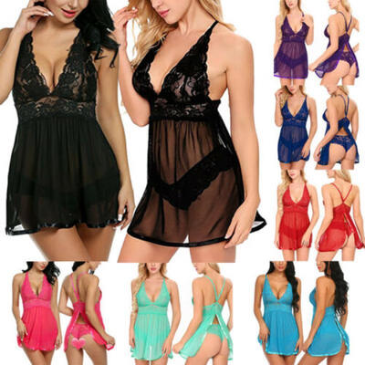

Sexy Lingerie Set Dress Women Nightwear Underwear Sleepwear G-string Babydoll