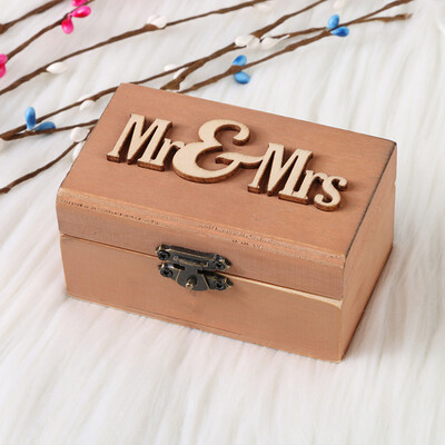 

〖Follure〗Personalized Retro Wedding Ring Box Holder Shabby Chic Rustic Wooden Bearer Box
