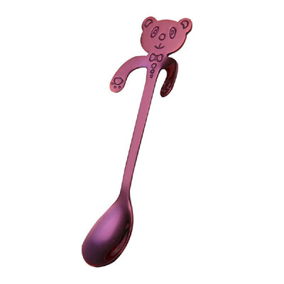 

Cute Bear Spoon 304 Stainless Steel Teaspoon Long Handle Coffee Spoons Sugar Dessert Appetizer Seasoning Bistro Flatware Hanging C
