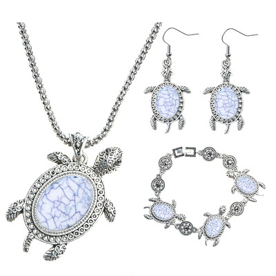 

HHYDE Vintage Style Unique Turtle Tortoise Necklace Earring Bracelet Jewelry Sets Retro Pendant conjuntos de bisuteria sieraden