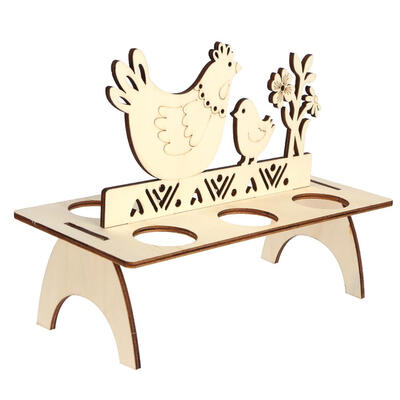 

Wooden Easter Egg Rack Stand Holder Hen Pattern DIY Easter Home Decoration