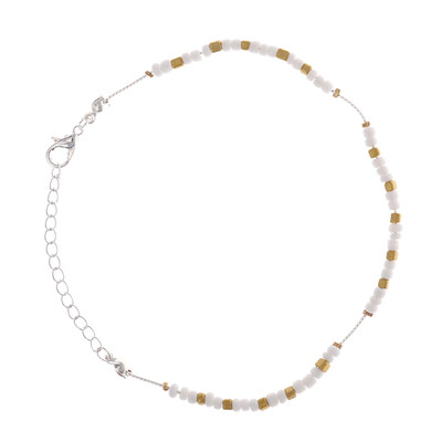 

Summer Holiday Beach Gold Chain Beads Turquoise Anklet Womans Jewelry