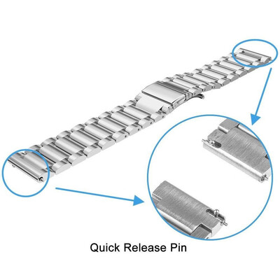 

〖Follure〗Stainless Steel Bracelet Watch Band Strap For Pebble Time SmartWatch BK